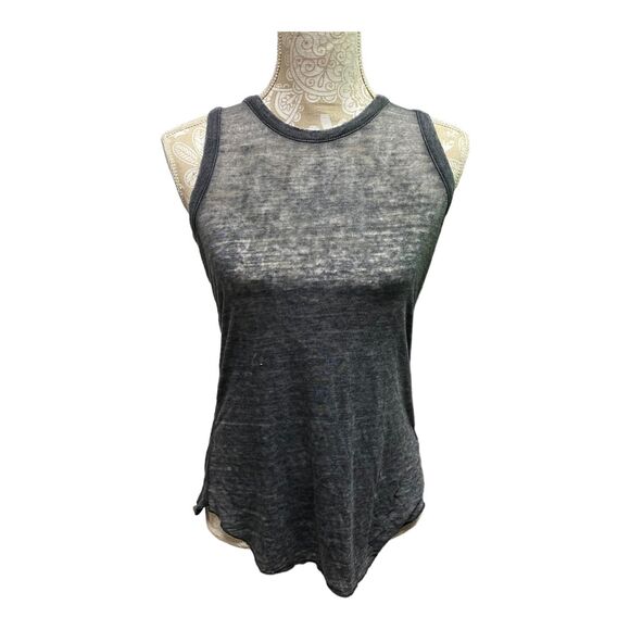 Chaser Charcoal Grey Knot Caged Back Muscle Tee Top Super Soft Size M Medium - Picture 3 of 9